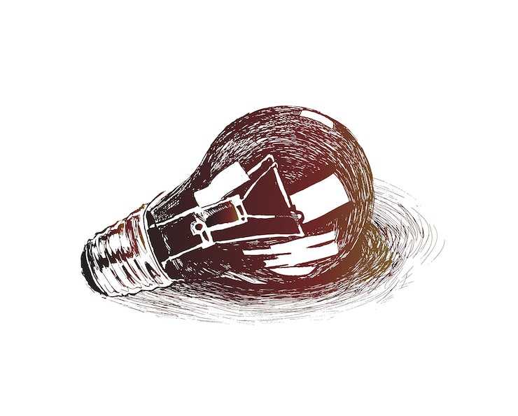 Free Vector light bulb hand drawn sketch vector illustration