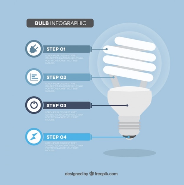 Free vector light bulb infographic in flat design