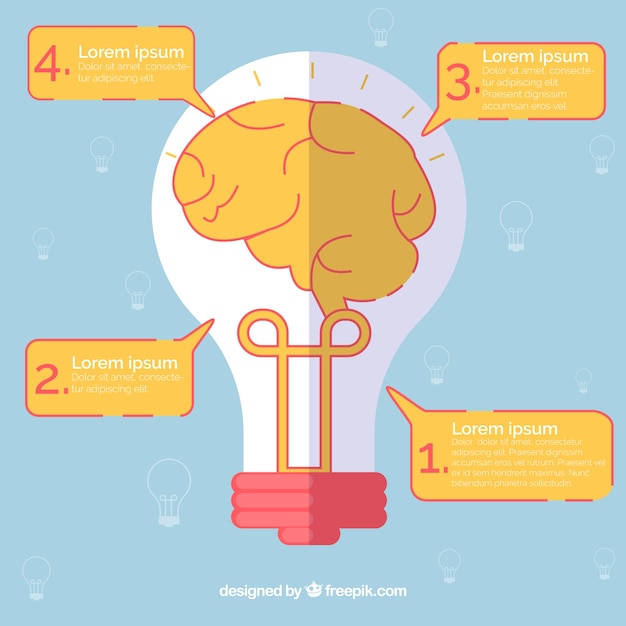 Free vector light bulb infographic in flat style