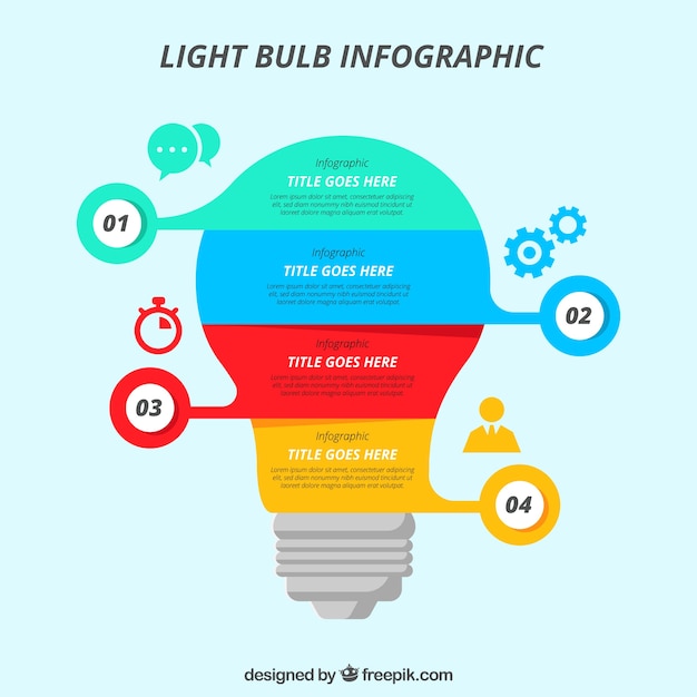 Free vector light bulb infographic