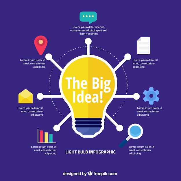 Free vector light bulb infographic