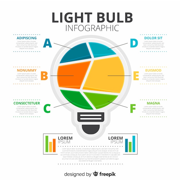 Light Bulb Infographic – Free Vector Templates
