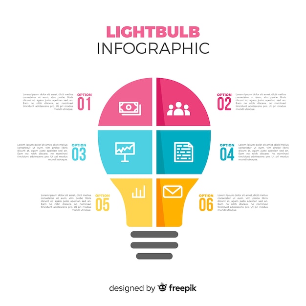 Free vector light bulb infographic