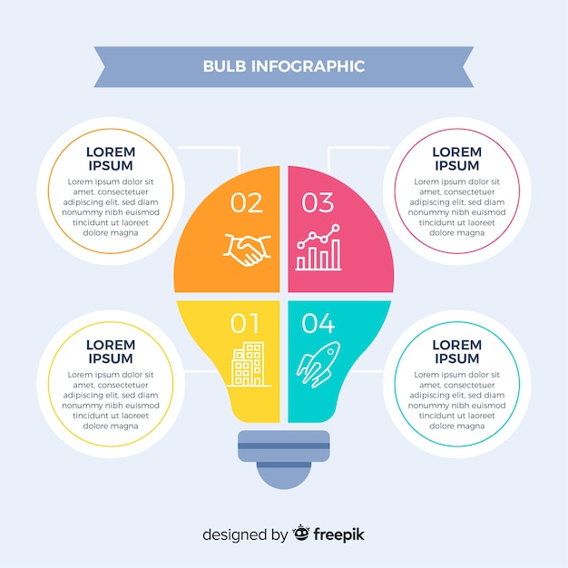 Free vector light bulb infographic