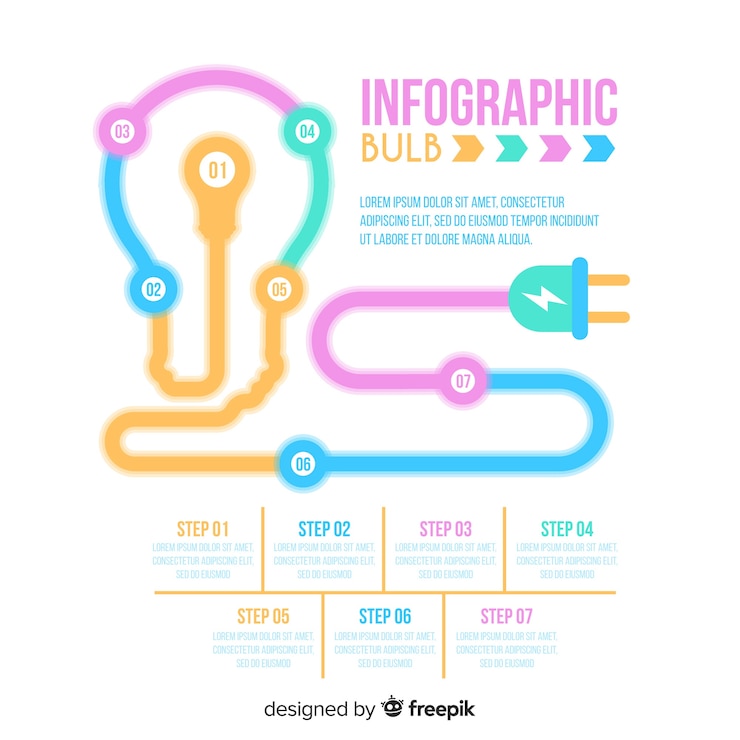 Free Vector light bulb infographic