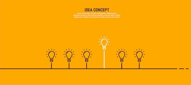 A light bulb set with one light is the concept of success  bulb