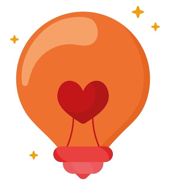 Free vector light bulb with heart