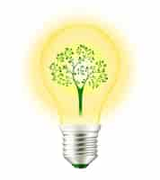 Free vector light bulb with tree inside