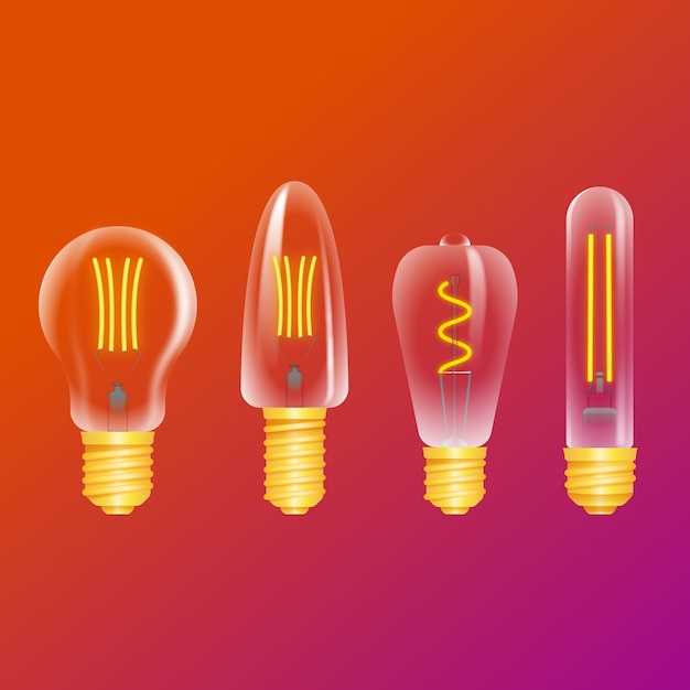 Light bulbs on gradient background