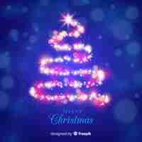 Free vector light christmas tree