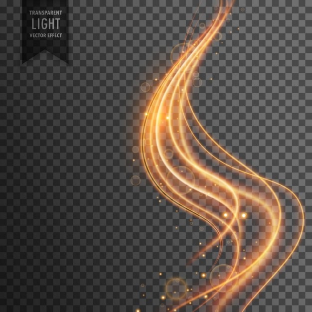 Бесплатное векторное изображение Золотая волна прозрачный световой эффект фона