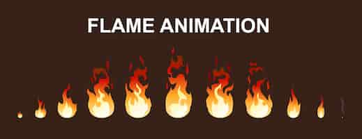 Free vector light fire flames animation collection