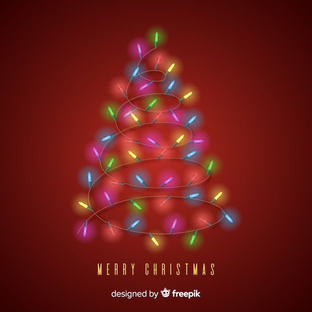 Light garland christmas tree background