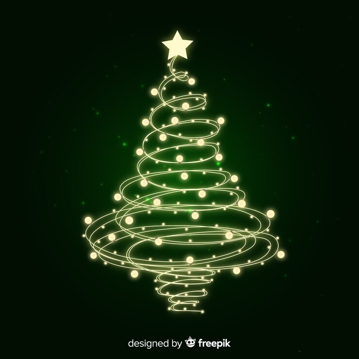 Free Vector light garland christmas tree