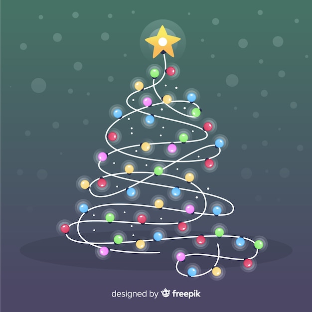 Free vector light garland christmas tree