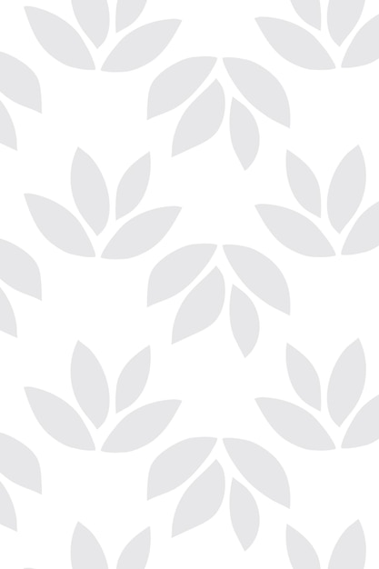 無料ベクター ライトグレーのシームレスな葉のパターンの背景ベクトル