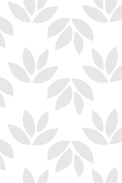 Light gray seamless leaf patterned background vector