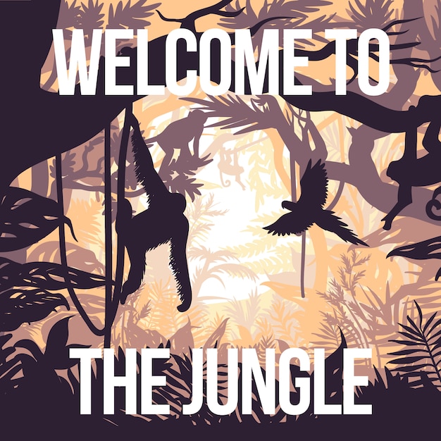 Free vector light jungle party poster