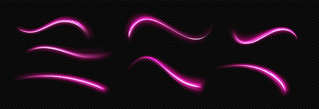 Бесплатное векторное изображение Эффект световых линий неоновых светящихся следов движения