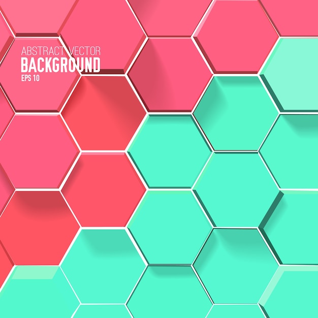 Light mosaic background with red and green hexagons