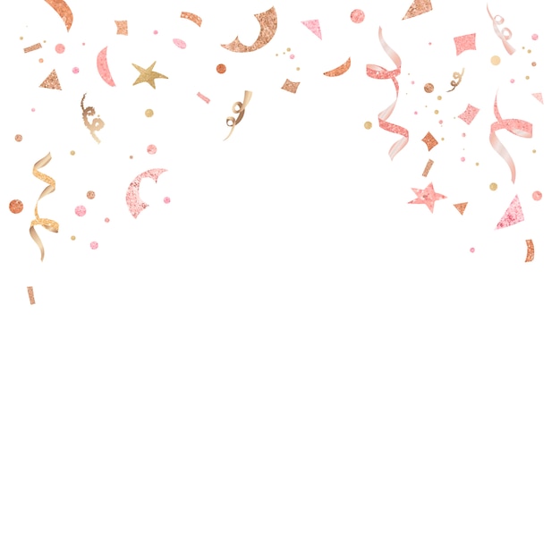 淡いピンクの紙吹雪のお祝いデザイン