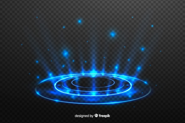 Light portal effect on dark background Free Vector