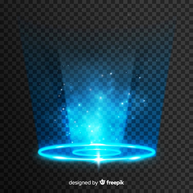 Бесплатное векторное изображение Световой эффект портала на прозрачном фоне