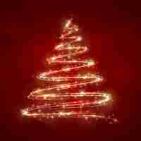 Free vector light trail christmas tree concept