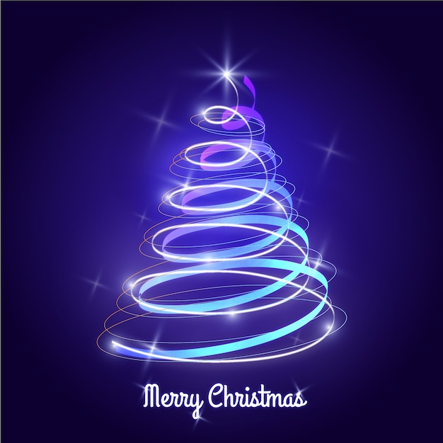 Light trail christmas tree concept