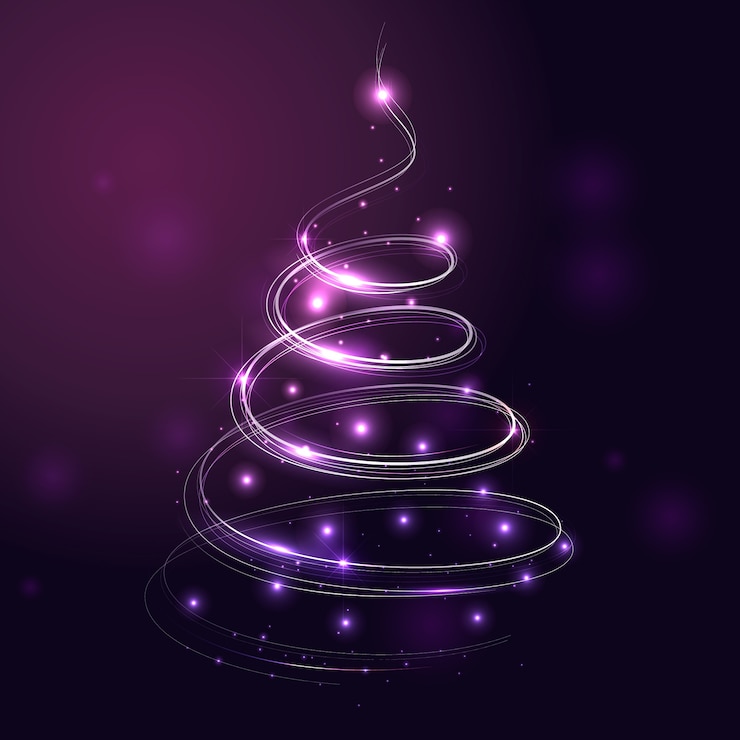 Free Vector light trail christmas tree concept