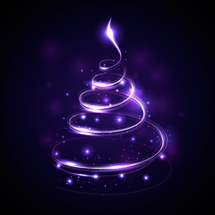 Free Vector light trail christmas tree concept
