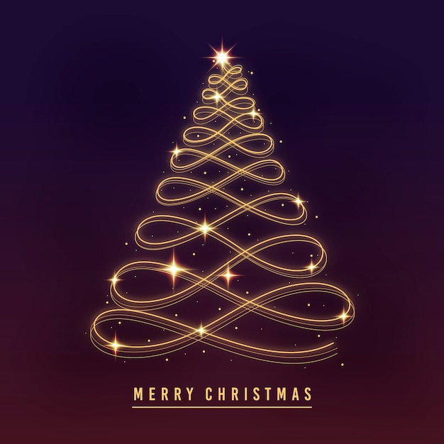 Free vector light trail christmas tree