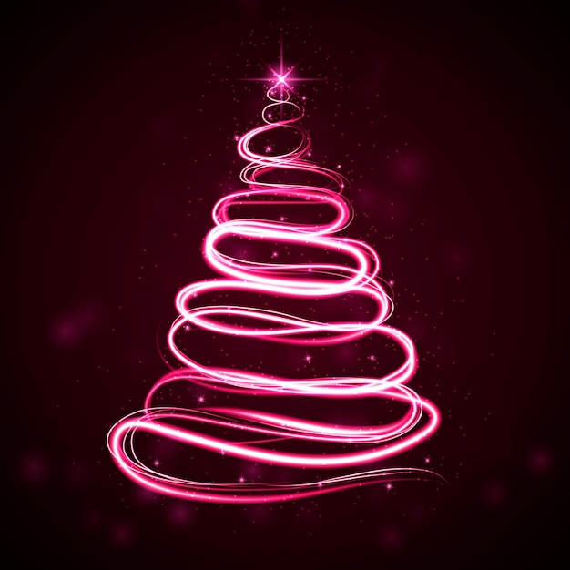 Free vector light trail christmas tree