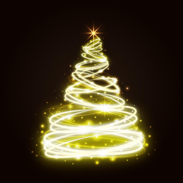 Free Vector light trail christmas tree