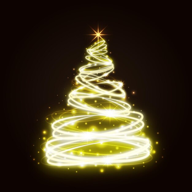 ライトトレイルのクリスマスツリー