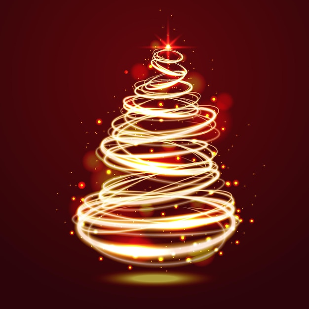 Free vector light trail christmas tree