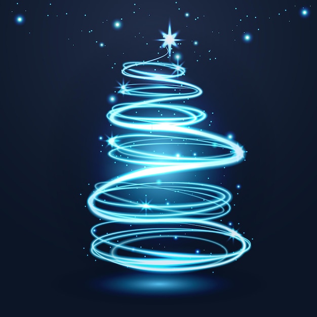 Free vector light trail christmas tree