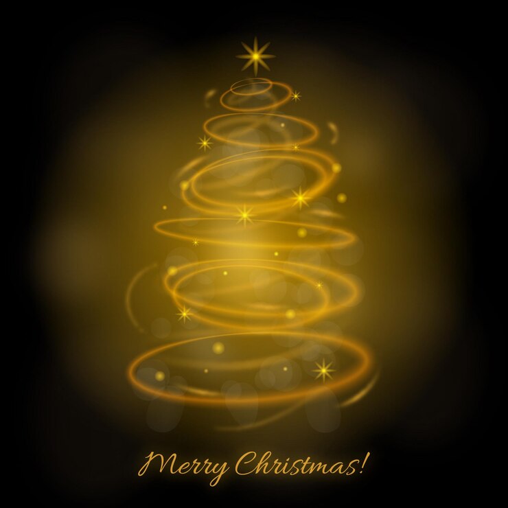 Free Vector light trail christmas tree