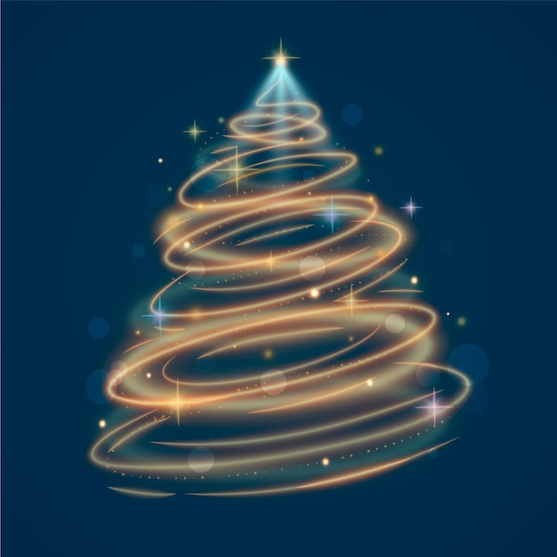 Free vector light trail christmas tree