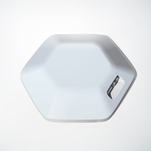 육각형 구조의 가벼운 USB 허브 장치 개념 및 격리 된 흰색에 여러 포트