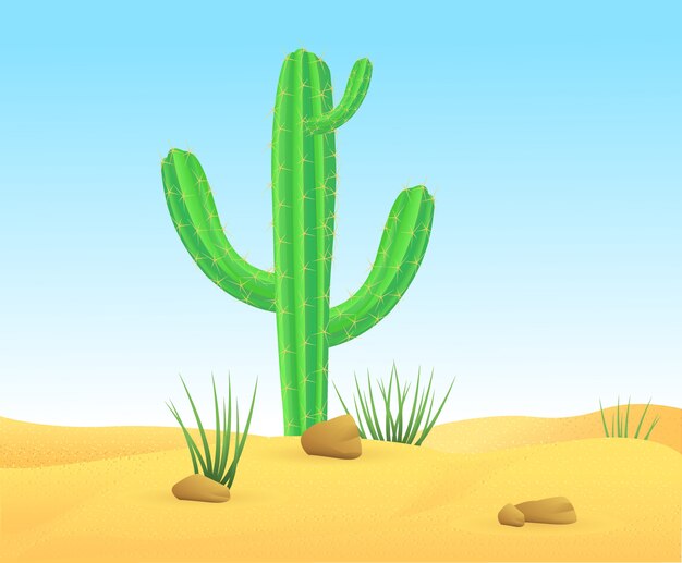 무료 벡터 가벼운 야생 모래 사막 풍경 템플릿