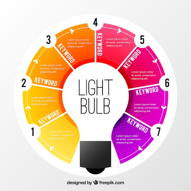 Lightbulb инфографический с градиентным эффектом