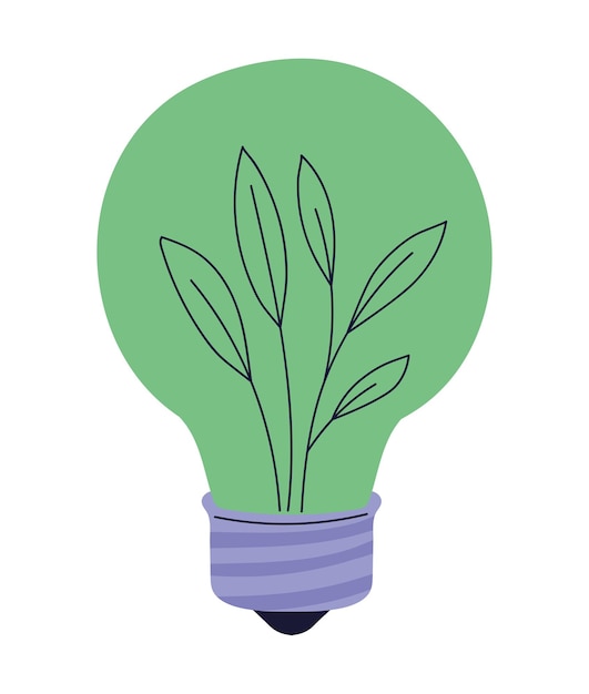 Free vector lightbulb with plants