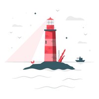 Free vector lighthouse concept illustration