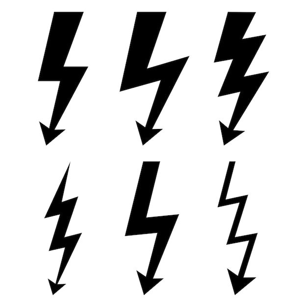 Lightning bolt arrows set