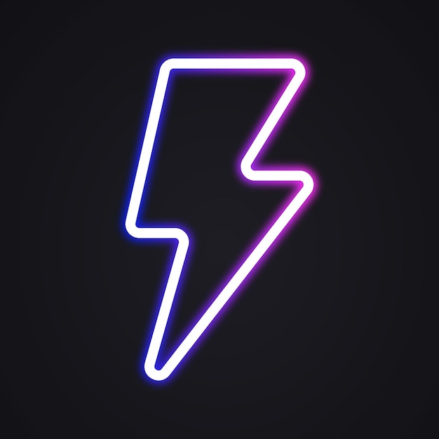 Free vector lightning bolt neon