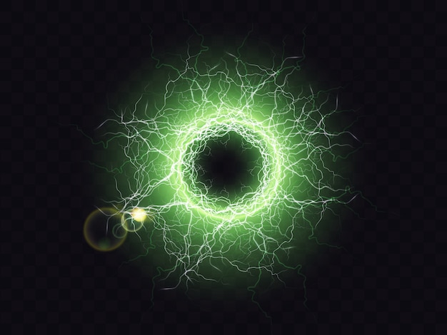 Free vector lightning plasma sphere on black