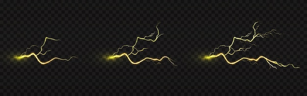 Lightning strike animation, electric discharge