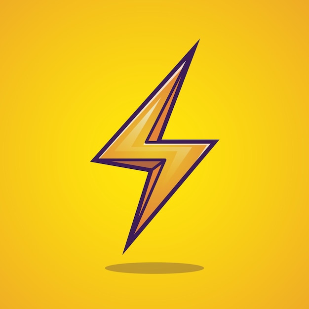 Lightning Thunder Sign Cartoon Symbol. Isolated.