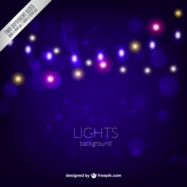 Free Vector lights garlands on a blue background